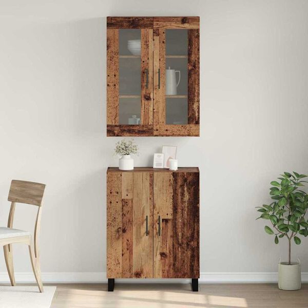 vidaXL Haut Armoire 2 pcs Bois ancien Bois d'ing&eacute;nierie