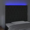 vidaXL T&ecirc;te de lit &agrave; LED Noir 90x7x118/128 cm Velours
