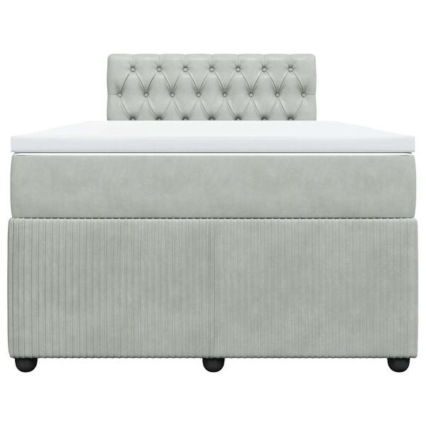 vidaXL Sommier &agrave; lattes de lit et matelas Gris clair 120x200cm Velours