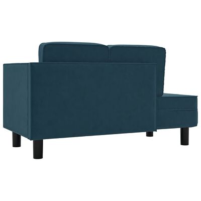 vidaXL Chaise longue avec coussins et traversin bleu velours