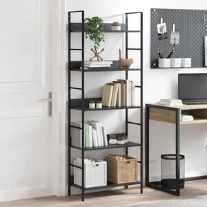 vidaXL Biblioth&egrave;que &agrave; 5 niveaux noir 60x27,6x158,5cm bois d'ing&eacute;nierie