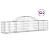 vidaXL Paniers &agrave; gabions arqu&eacute;s 10 pcs 200x30x40/60 cm Fer galvanis&eacute;