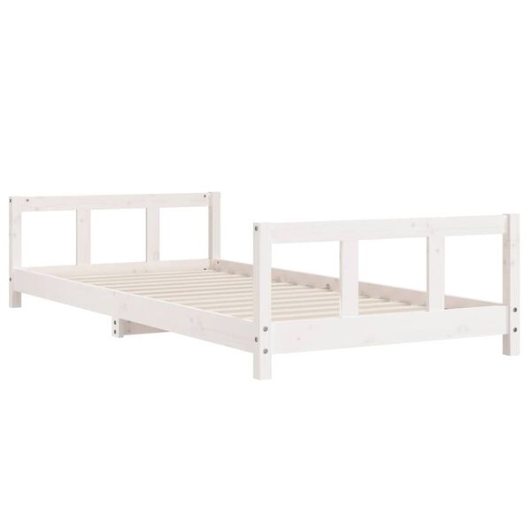 vidaXL Cadre de lit pour enfants blanc 90x190 cm bois de pin massif