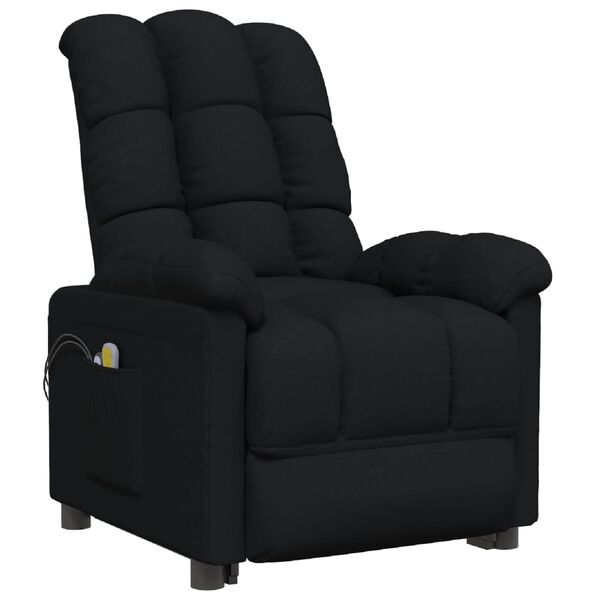 vidaXL Fauteuil électrique de massage Noir Tissu
