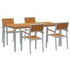 vidaXL Ensemble de salle &agrave; manger pour jardin 5 pcs Gris