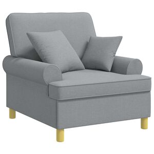 vidaXL Fauteuil XL avec coussins Gris clair Tissu