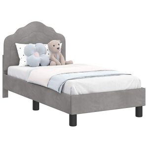 vidaXL Cadre de lit pour tout-petit avec t&ecirc;te de lit Gris clair