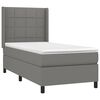 vidaXL Sommier &agrave; lattes de lit avec matelas Gris fonc&eacute; 100x200cm Tissu