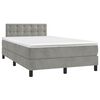 vidaXL Sommier &agrave; lattes de lit et matelas Gris clair 120x200cm Velours
