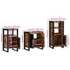 vidaXL Ensemble de mobilier de salle de bain 3 pcs Bois Recyclé Solide