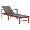 vidaXL Chaise longue R&eacute;sine tress&eacute;e et bois d'acacia massif Noir