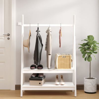 vidaXL Porte-vêtements Blanc 100x45,5x150 cm Bois de pin massif