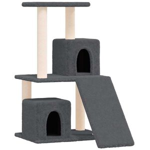 vidaXL Arbre &agrave; chat avec griffoirs en sisal Gris fonc&eacute; 82 cm