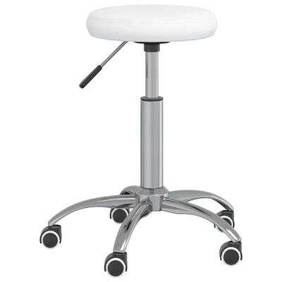 vidaXL Chaise de bureau pivotante Blanc Similicuir