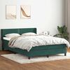 vidaXL Sommier &agrave; lattes de lit et matelas vert fonc&eacute; 140x220cm velours