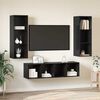 vidaXL Ensemble meuble TV 3 pcs Ch&ecirc;ne noir Bois d'ing&eacute;nierie