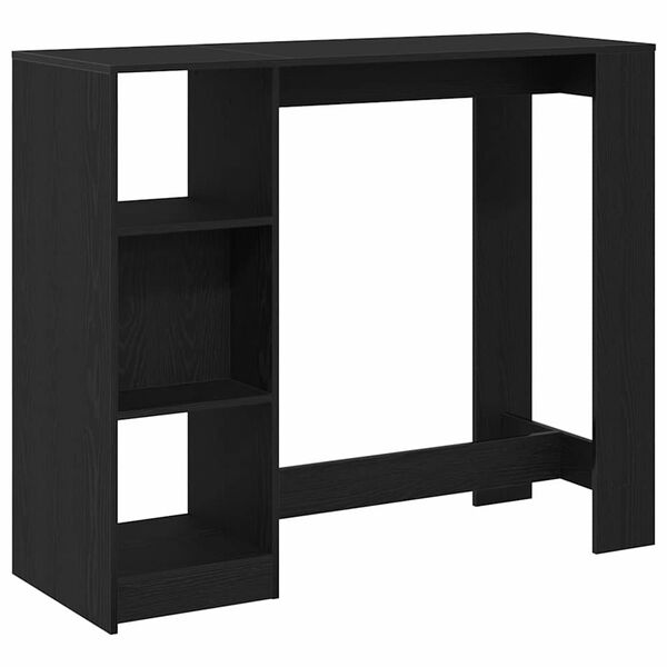 vidaXL Table de bar Ch&ecirc;ne noir 124 x 46 x 103.5 cm Bois d'ing&eacute;nierie
