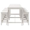 vidaXL Ensemble de bar de jardin 9 pcs blanc bois de pin massif