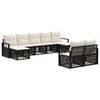 vidaXL Ensemble de canap&eacute; de jardin 9 pcs Noir polyrotin