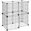 vidaXL Cage animaux de compagnie &agrave; 12 panneaux et porte Noir 35x35 cm