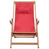 vidaXL Chaise pliable de plage Tissu et cadre en bois Rouge