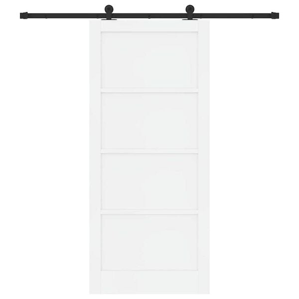 vidaXL Porte coulissante Blanc et Noir 93 x 211 cm Pin massif
