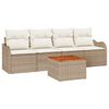 vidaXL Ensemble de canap&eacute; de jardin 5 pc Beige polyrotin