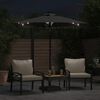 vidaXL Parasol de jardin LED et mât en acier anthracite 225x225x212 cm