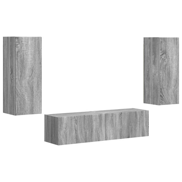 vidaXL Ensemble meuble TV 2 pcs Gris Sonoma Bois d'ing&eacute;nierie