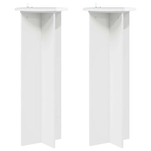 vidaXL Support de Plante 2 pi&egrave;ces Blanc brillant &Oslash;40 x 100 cm