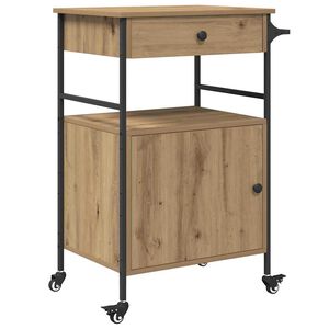 vidaXL Chariot de cuisine Ch&ecirc;ne artisanal 56 x 43 x 89,5 cm