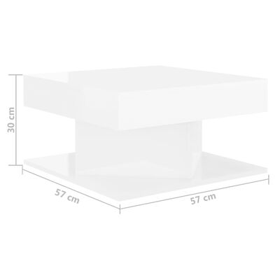 vidaXL Table basse Blanc brillant 57x57x30 cm Aggloméré