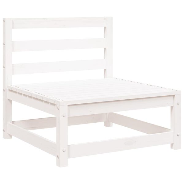vidaXL Salon de jardin 2 pcs avec coussins Blanc Bois de pin massif