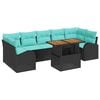 vidaXL Ensemble de canap&eacute; de jardin 8 pc Noir Poly rotin