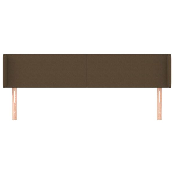 vidaXL T&ecirc;te de lit avec oreilles Marron Fonc&eacute; 163x16x78/88 cm Tissu