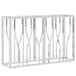 vidaXL Table console 110x30x70 cm acier inoxydable et verre