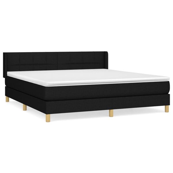 vidaXL Sommier &agrave; lattes de lit avec matelas Noir 160x200 cm Tissu