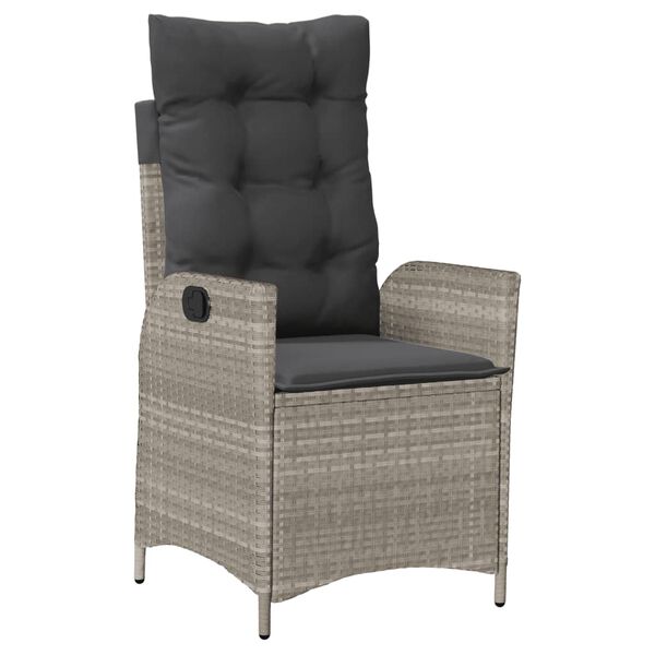 vidaXL Ensemble &agrave; manger de jardin et coussins 9 pcs gris clair rotin