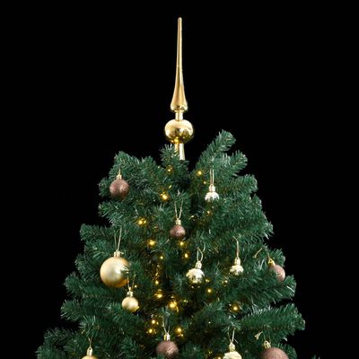 vidaXL Sapin de Noël artificiel articulé 300 LED et boules 240 cm