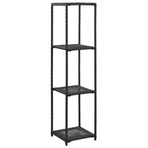 vidaXL &Eacute;tag&egrave;re de rangement Noir 30x30x120 cm R&eacute;sine tress&eacute;e