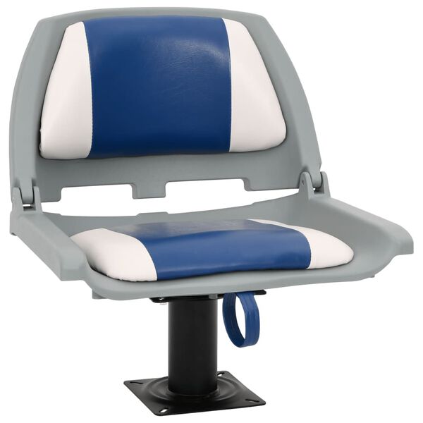 vidaXL Ensemble de si&egrave;ges de bateau pliables 4 pcs bleu et blanc