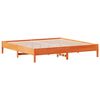 vidaXL Lit biblioth&egrave;que sans matelas cire marron 200x200 cm pin massif