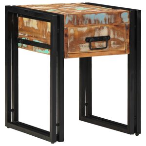 vidaXL Table d'appoint avec tiroir 40 x 40 x 50 cm Bois Recycl&eacute; Solide