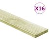 vidaXL Panneaux de terrasse 16 pcs 2,32 m&sup2; 1 m Pin massif impr&eacute;gn&eacute;