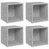 vidaXL Meubles TV 4 pcs gris b&eacute;ton 37x35x37 cm bois d&rsquo;ing&eacute;nierie