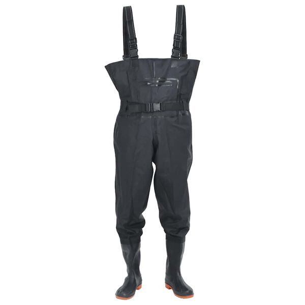 vidaXL Cuissardes avec bottes et ceinture noir taille 38
