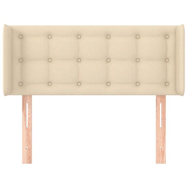 vidaXL T&ecirc;te de lit avec oreilles Cr&egrave;me 103x16x78/88 cm Tissu