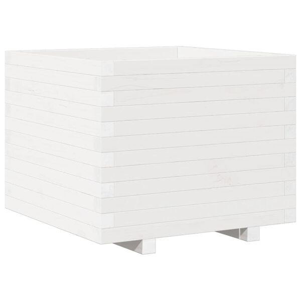 vidaXL Jardini&egrave;re blanc 60x60x49,5 cm bois de pin massif