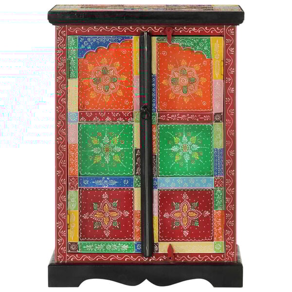 vidaXL Buffet peint à la main avec portes 53x30x75 cm Bois de manguier