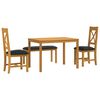 vidaXL Ensemble de salle &agrave; manger 4 pc Noir Bois de ch&ecirc;ne massif